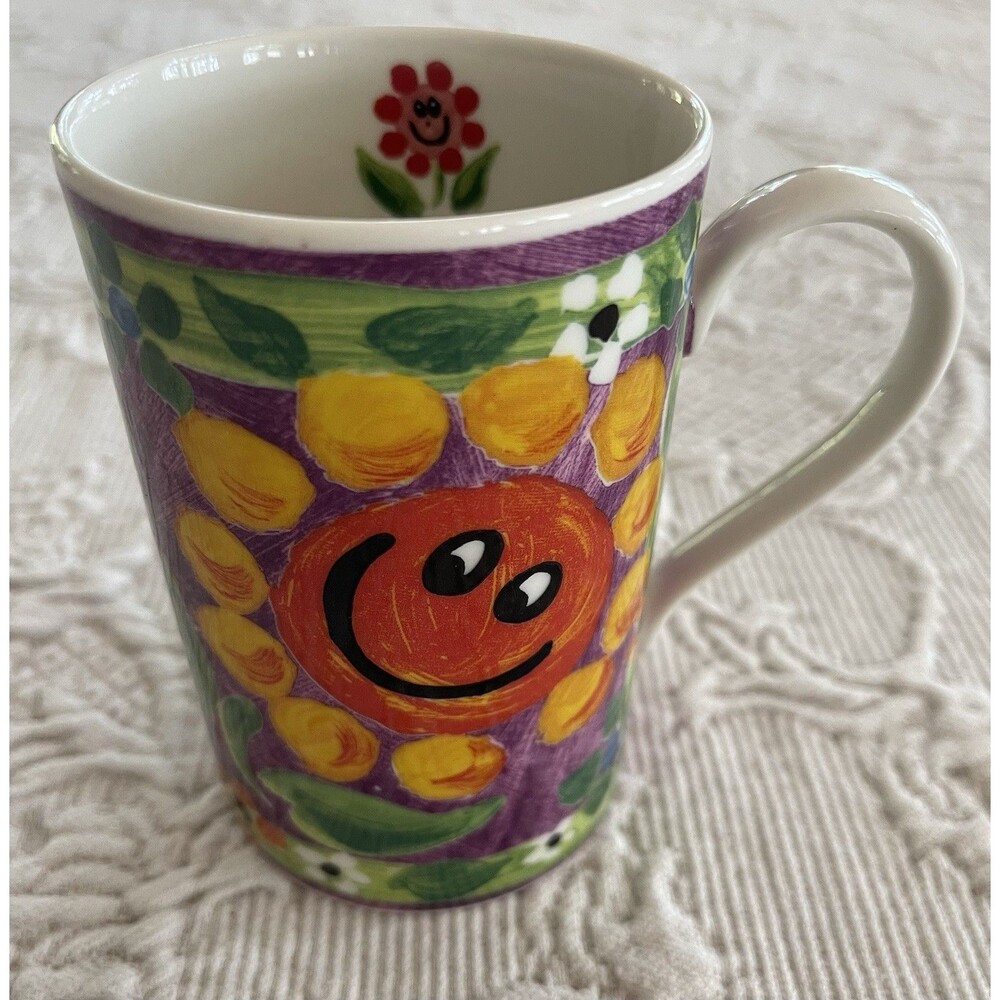 Vintage Dunoon "Flower Power" Stoneware Mug Jane Brookshaw Made in Scotland